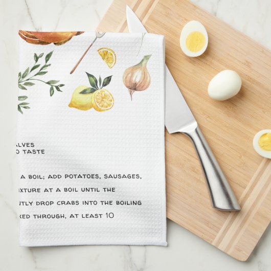 Summer Crab Boil | Recipe Heirloom Teetuch Geschirrtuch (Viertel Falte)