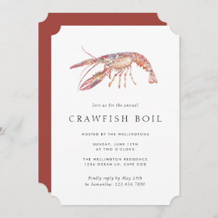 Summer Crawfish Boil Elegantes Minimal Hummer Part Einladung