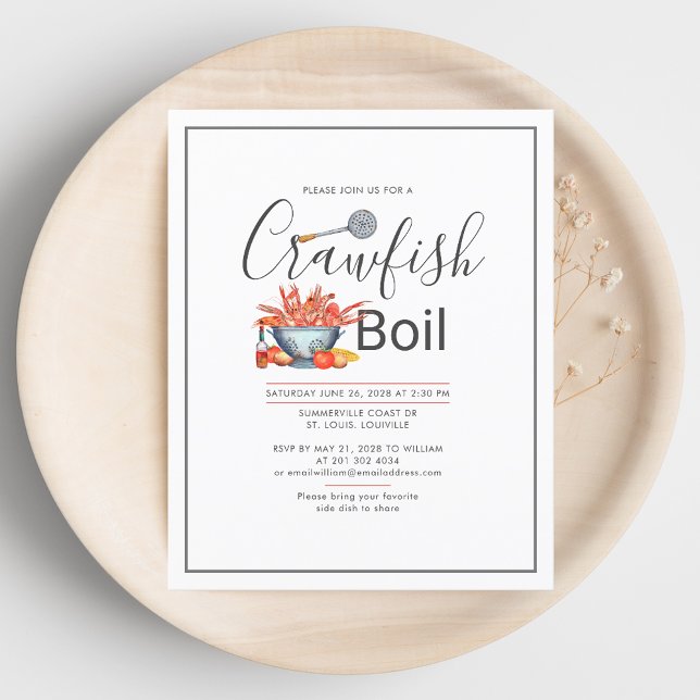 Summer Crawfish Boil Family Cookout Wiedersehen la (Summer Crawfish Boil Family Cookout Reunion Invite)