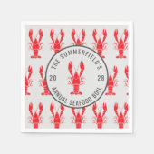 Summer Crawfish Boil Hummer Meeresfrüchte Party Serviette (Vorderseite)