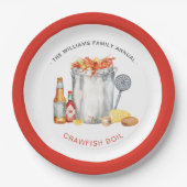 Summer Crawfish Boil | Niedrig-Land-Kochen Pappteller (Vorderseite)