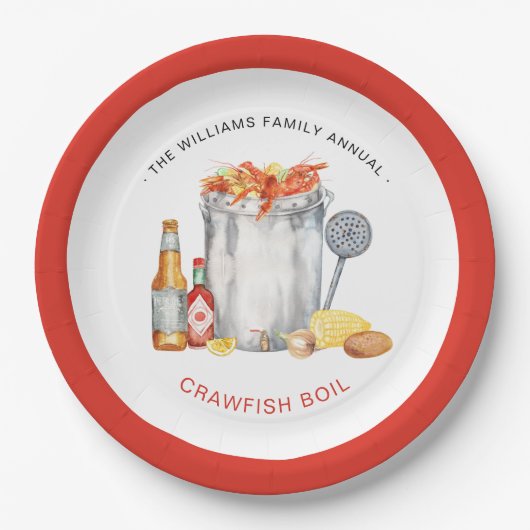 Summer Crawfish Boil | Niedrig-Land-Kochen Pappteller (Vorderseite)