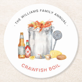 Summer Crawfish Boil | Niedrig-Land-Kochen Runder Pappuntersetzer
