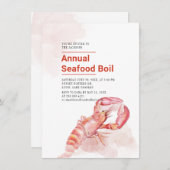 Summer Crawfish Seafood Boil Party Einladung (Vorne/Hinten)