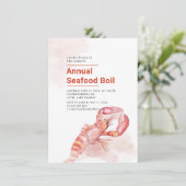 Summer Crawfish Seafood Boil Party Einladung (Stehend Vorderseite)