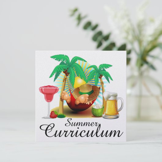 Summer Curriculum / Urlaub / Ruhestand Party Einladung (Stehend Vorderseite)