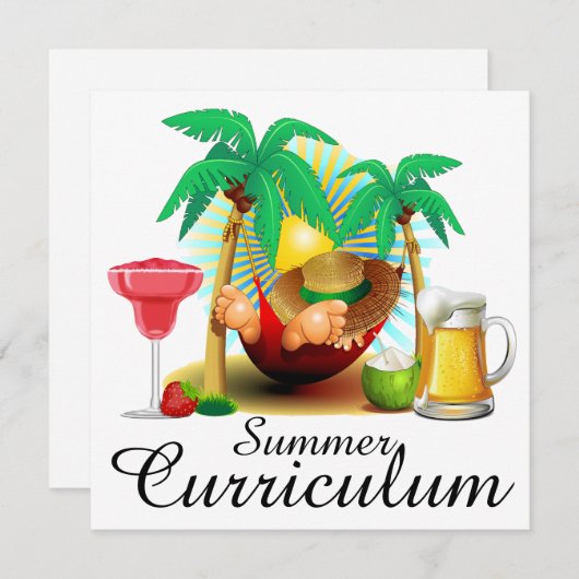 Summer Curriculum / Urlaub / Ruhestand Party Einladung (Vorne/Hinten)