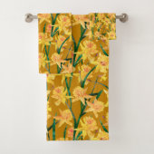 Summer Daffodil Muster Badhandtuch Set (Insitu)
