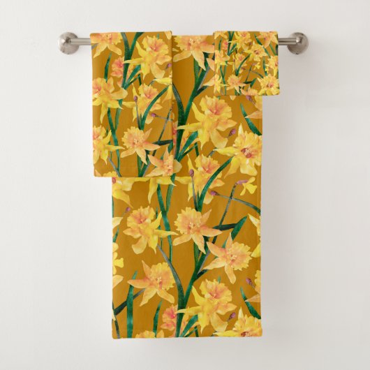 Summer Daffodil Muster Badhandtuch Set (Insitu)