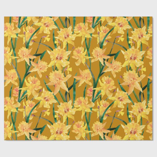 Summer Daffodil Muster Geschenkpapier (Flach)