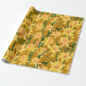 Summer Daffodil Muster Geschenkpapier (Ungerollt)