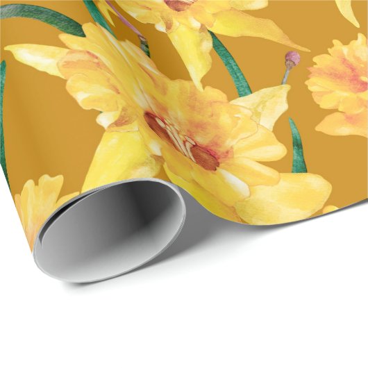 Summer Daffodil Muster Geschenkpapier (Rolleneckpunkt)