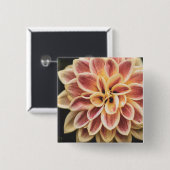 Summer Dahlia Blume (Floral Art) Button (Vorne & Hinten)