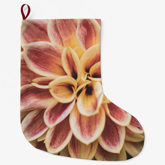 Summer Dahlia Blume (Floral Art) Großer Weihnachtsstrumpf (Vorderseite)