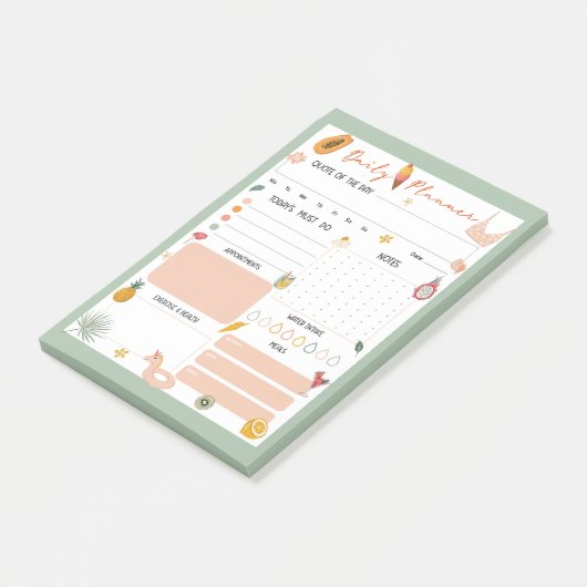 Summer Daily Planner Notepad  Post-it Klebezettel (angewinkelt)