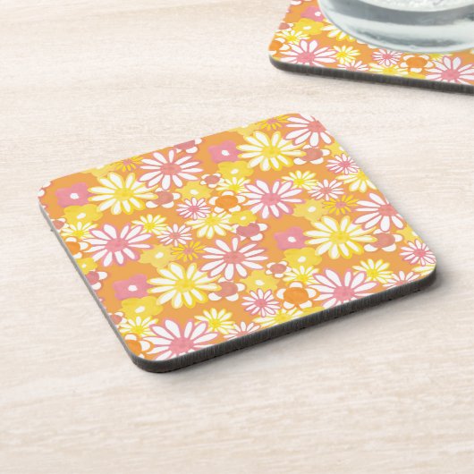 Summer Daisies Cork-Backed Untersetzer (Linke Seite)