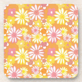 Summer Daisies Cork-Backed Untersetzer (Vorderseite)