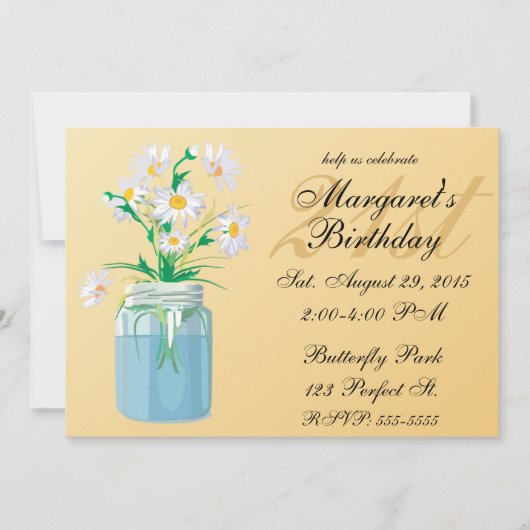Summer Daisies Einladungen zum Geburtstag (Vorderseite)