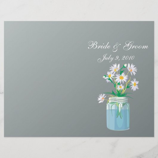 Summer Daisies Folded Wedding Program (Vorderseite)