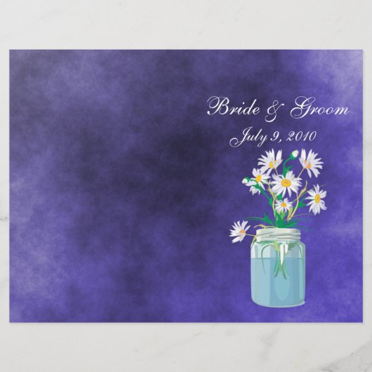 Summer Daisies Folded Wedding Program (Vorderseite)