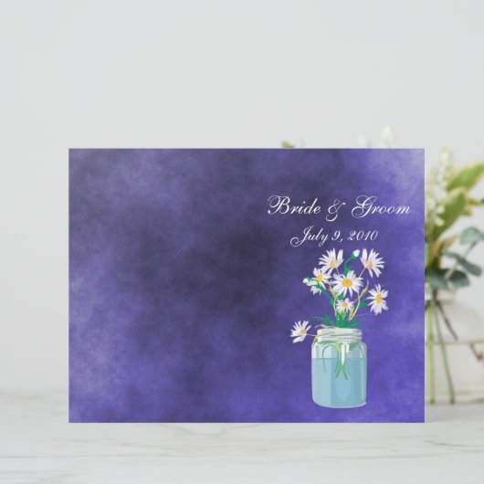 Summer Daisies Folded Wedding Program (Stehend Vorderseite)