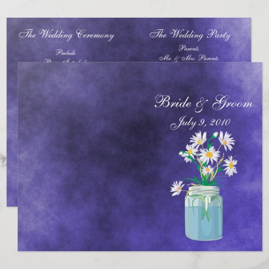 Summer Daisies Folded Wedding Program (Vorne/Hinten)