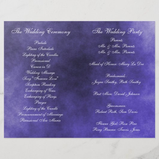 Summer Daisies Folded Wedding Program (Rückseite)