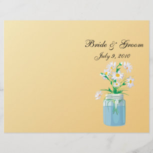 Summer Daisies Folded Wedding Program
