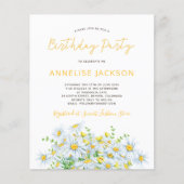 Summer daisies gelben Spitzen BUDGET Geburtstagspa (Vorderseite)