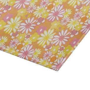 Summer Daisies Glas Cutting Board Schneidebrett