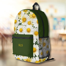 Summer Daisies Monogram Bedruckter Rucksack