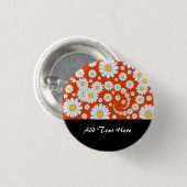 Summer Daisies on Bright Orange Button (Vorne & Hinten)