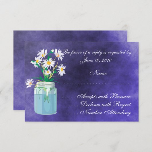 Summer Daisies RSVP Cards (Vorne/Hinten)
