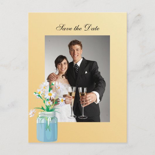 Summer Daisies Save the Date Postcard Ankündigungspostkarte (Vorderseite)