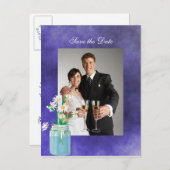 Summer Daisies Save the Date Postcard Ankündigungspostkarte (Vorne/Hinten)