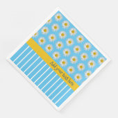 Summer Daisies und Cool Stripes Paper Napkin Serviette (Ecke)