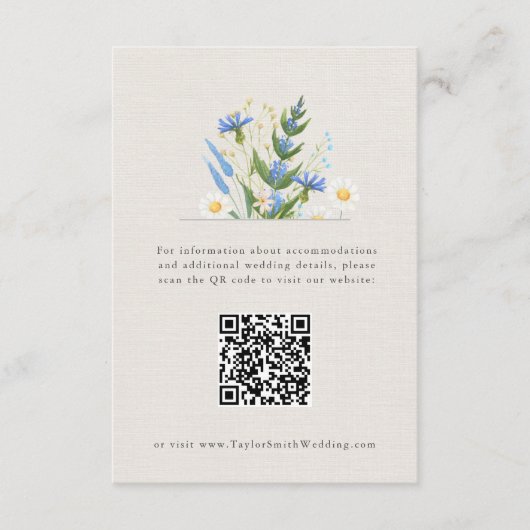 Summer Daisy Blue Floral Botanic Enclosure Card Begleitkarte (Vorderseite)