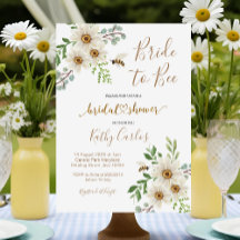 Summer Daisy Bride to Bee Bridal Dusche Einladung