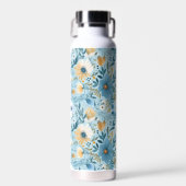 Summer Daisy Design auf blau Trinkflasche (Vorne)