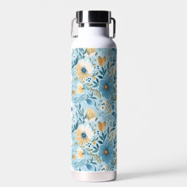 Summer Daisy Design auf blau Trinkflasche