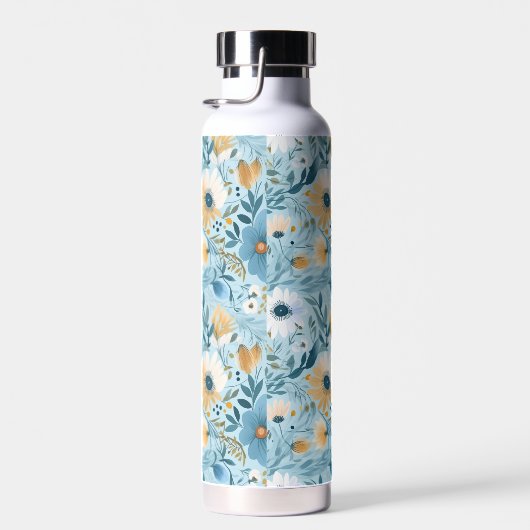 Summer Daisy Design auf blau Trinkflasche (Rechts)