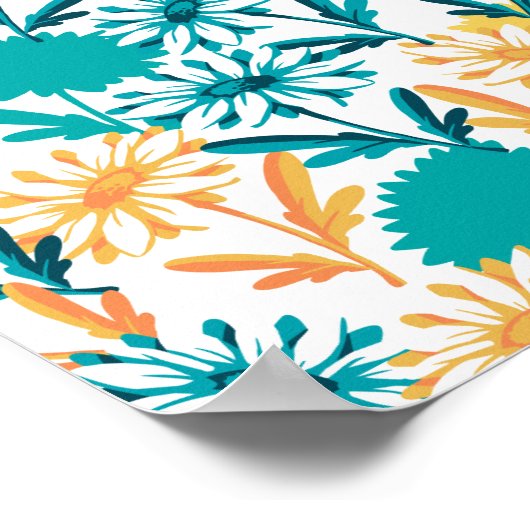 Summer Daisy Flower Garden Poster (Ecke)