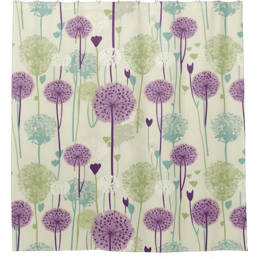 Summer Dandelion Design Duschvorhang (Vorderseite)