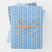 Summer Dark Azure Cobalt Blue Stripes Art Muster Geschenkpapier Set (Beispiel)