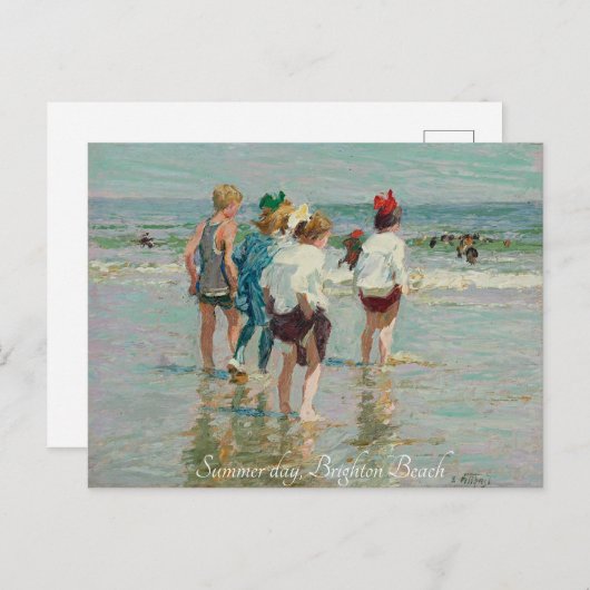 "Summer Day-Brighten Beach-EH Potthast" Postkarte (Vorne/Hinten)