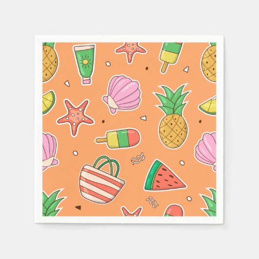 Summer Days Beach Paper Napkin Serviette (Vorderseite)