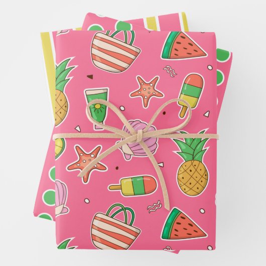 Summer Days Beach Wrapping Paper Set Geschenkpapier Set (Beispiel)