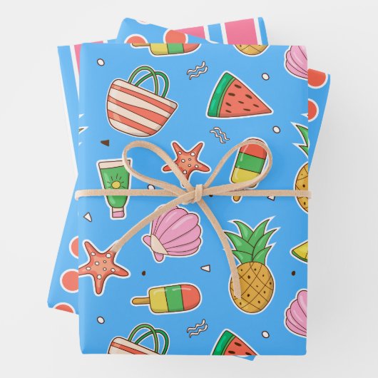 Summer Days Beach Wrapping Paper Set Geschenkpapier Set (Beispiel)