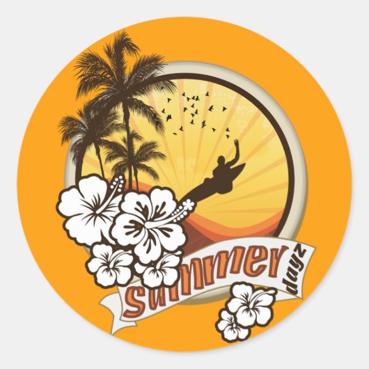 Summer Dayz Runder Aufkleber (Vorderseite)