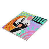 Summer Daze Abstrakte digitale Malerei Fliese (Seite)